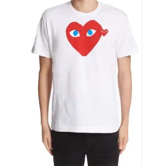 Comme des Garçons PLAY Heart Print T-Shirt - Picture 1 of 9